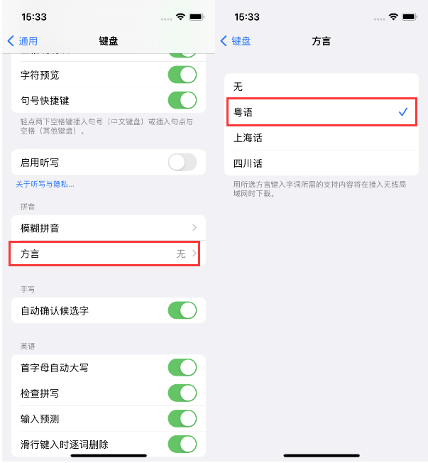 武都苹果14服务点分享iPhone 14plus设置键盘粤语方言的方法 